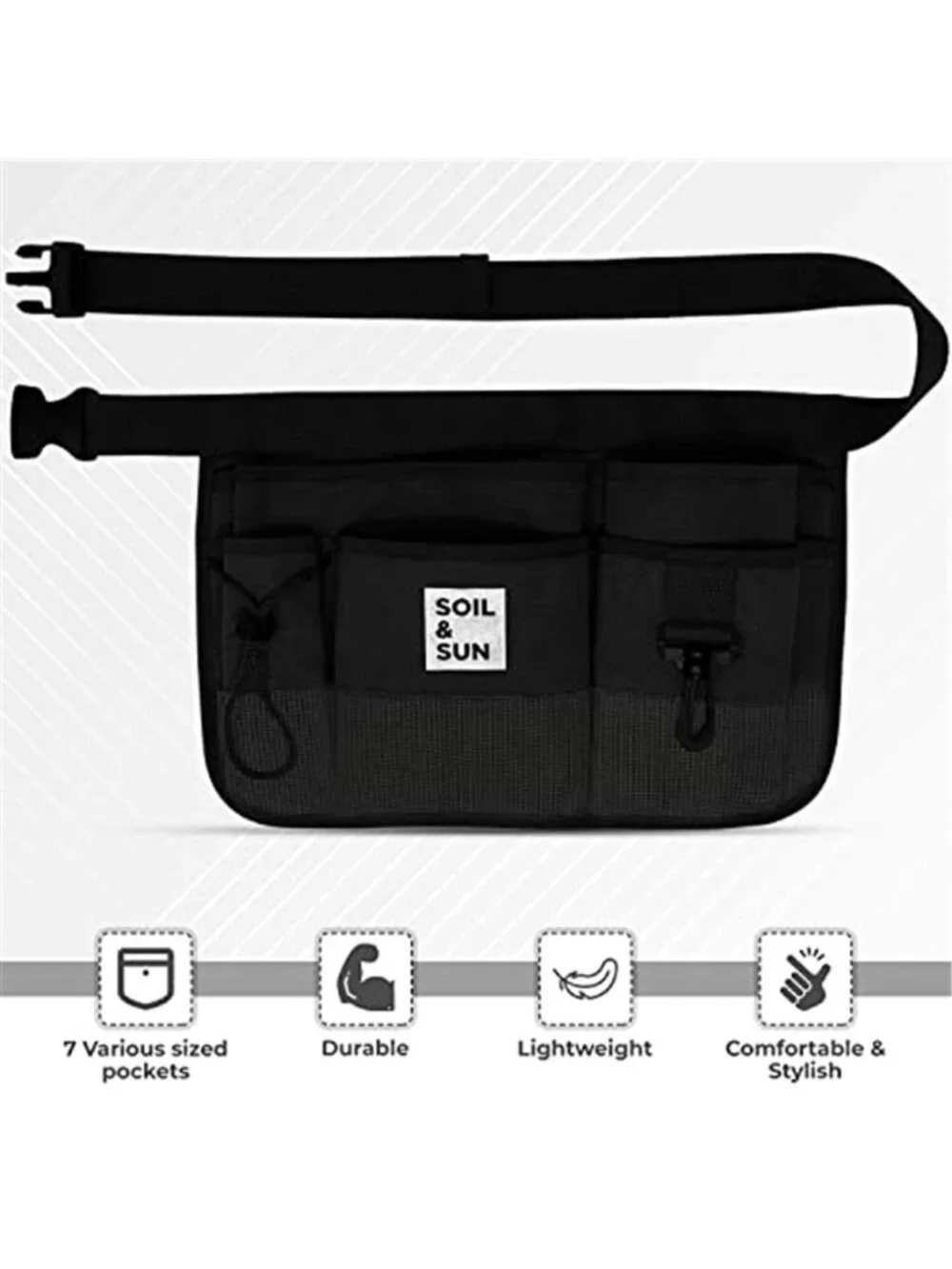 Canvas Tool Belt Garden Apron Adjustable Waist Utility Pouch Multi Pocket Work